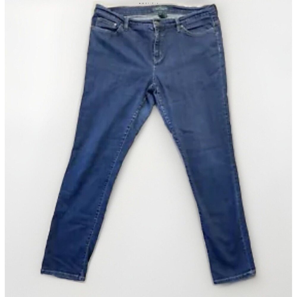 Lauren Jeans Co Ralph Lauren Skinny Jeans Women 14 Blue Good Stretch Dark Wash